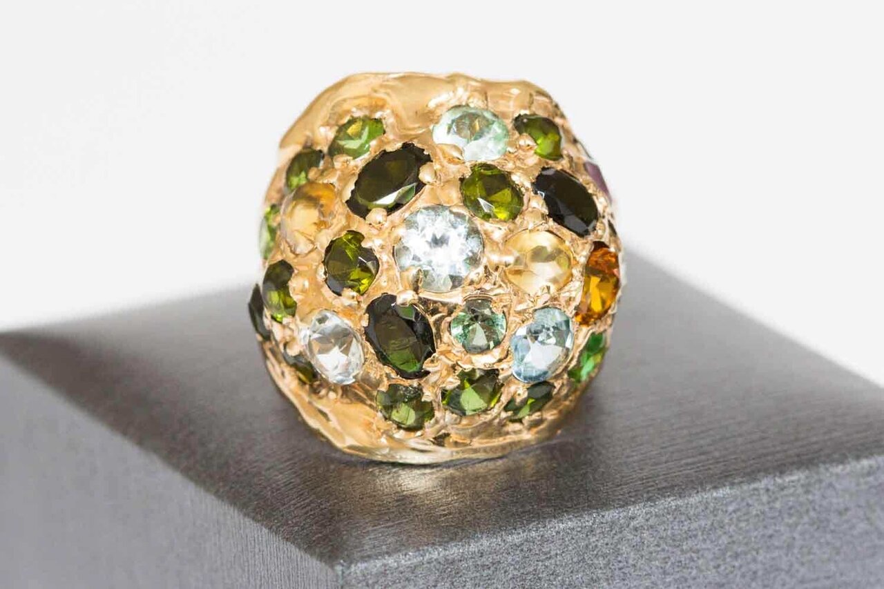 585 Damen Ring mit Edelsteinen - 19,6 mm