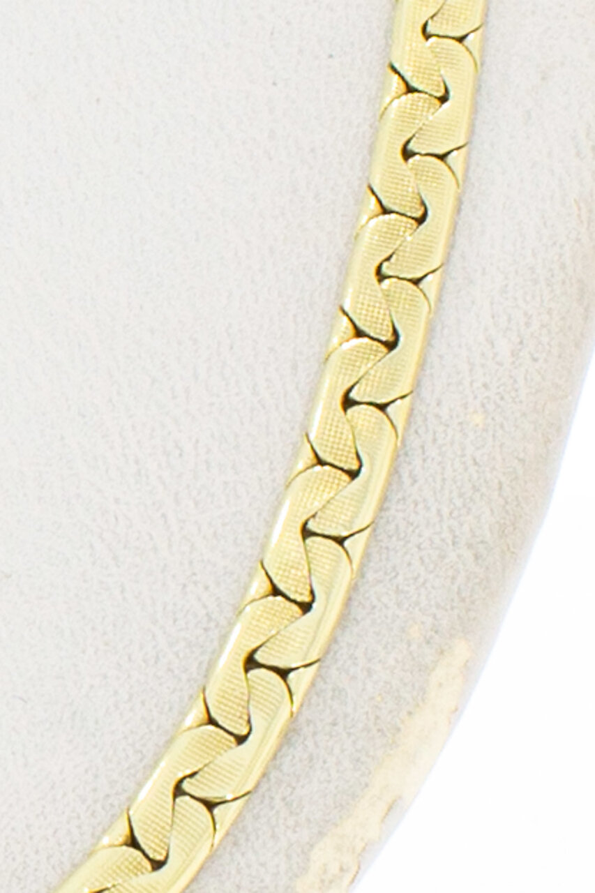 14 Karat Gold flache Panzer Halskette - 43,3 cm