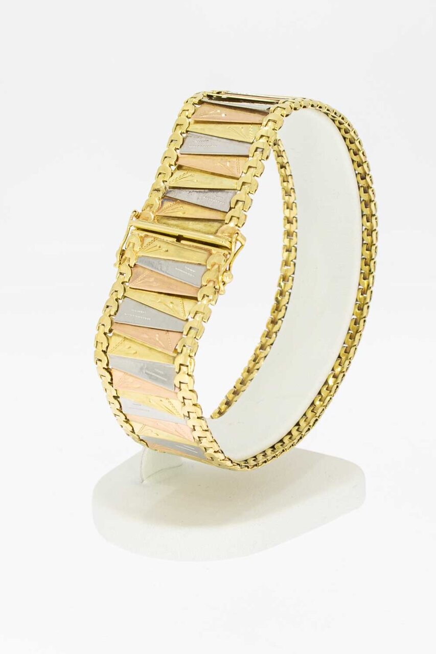 Tricolor Breites Armband 585 Gold - 20,2