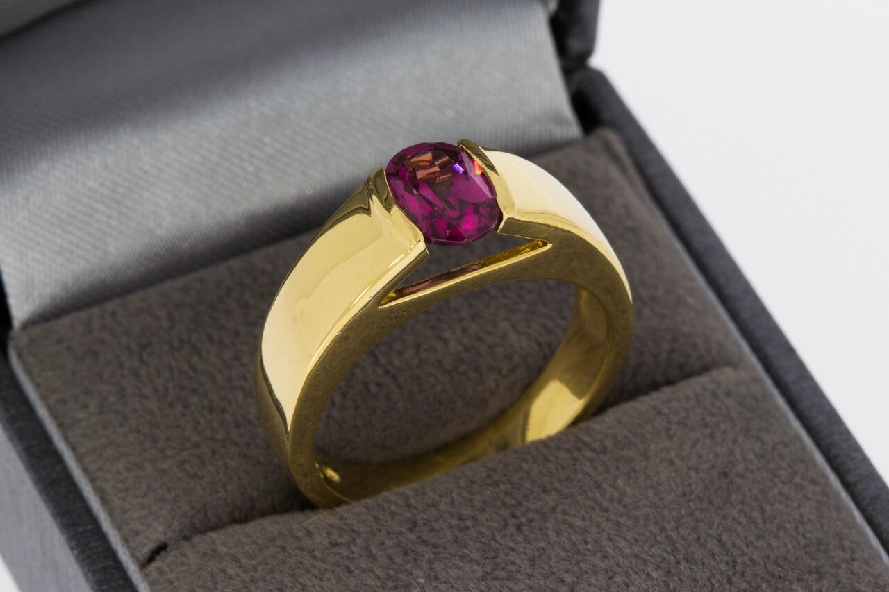 Topas Gold Solitärring 18 Karat - 19 mm
