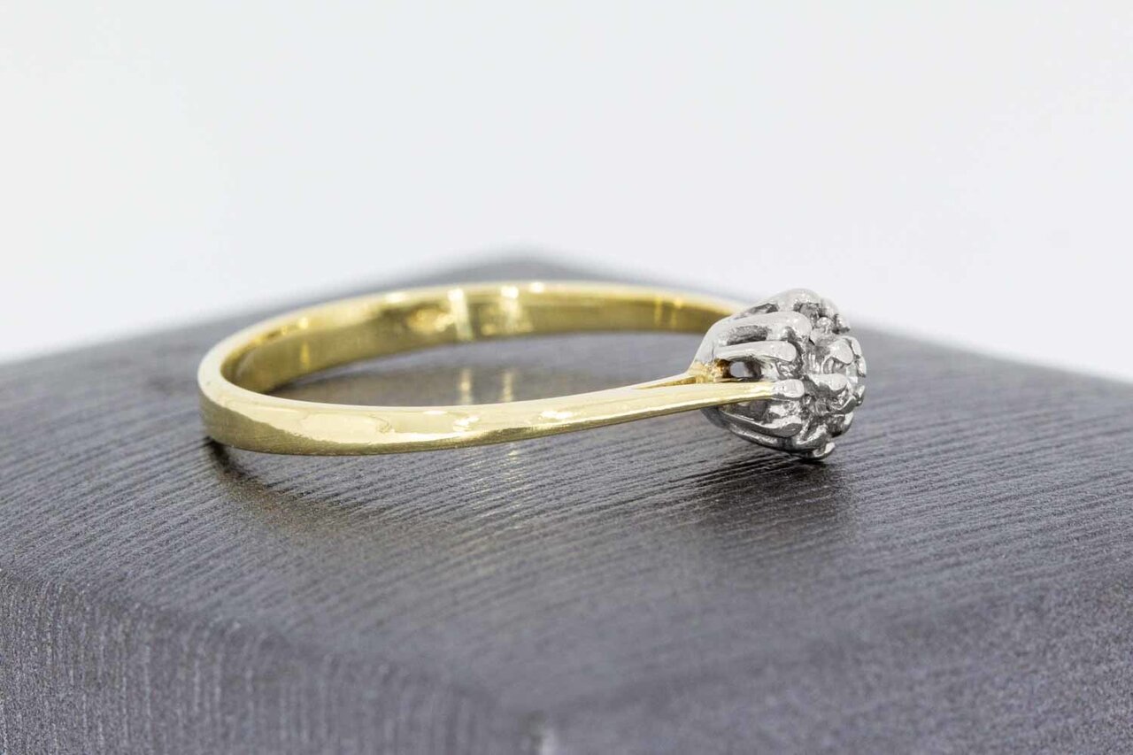 14 Karat Gold Rosetten Diamantring - 18,2 mm