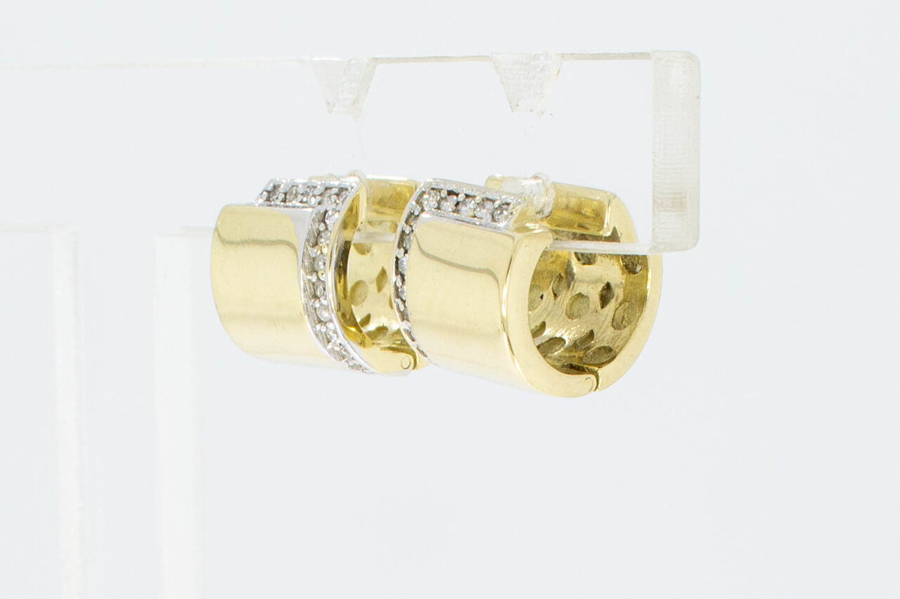 14 Karat Gold Diamant Creolen damen - 1,2 cm