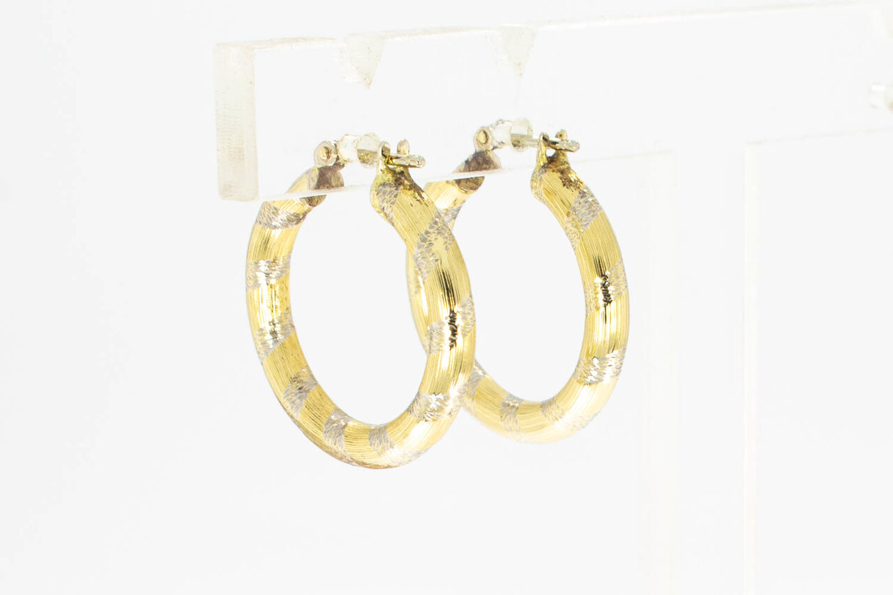 Figurierte 14 Karat Gold Kreolen - 2,1 cm