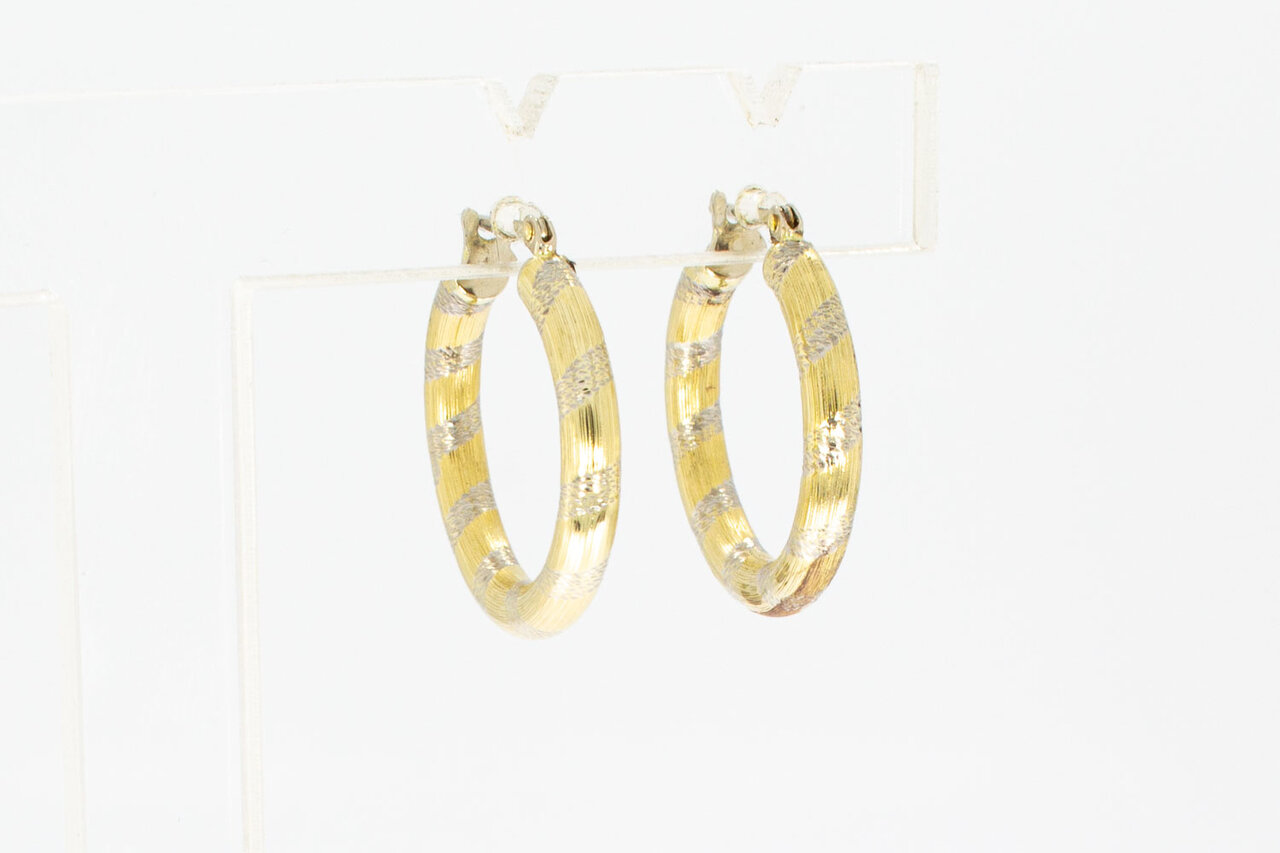 Figurierte 14 Karat Gold Kreolen - 2,1 cm