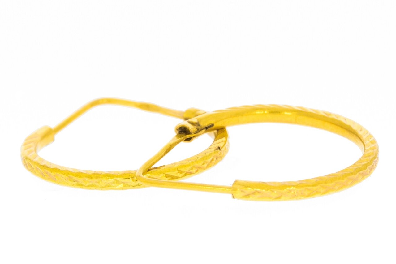 18 Karat Gelb Gold Creolen - 2,2 cm