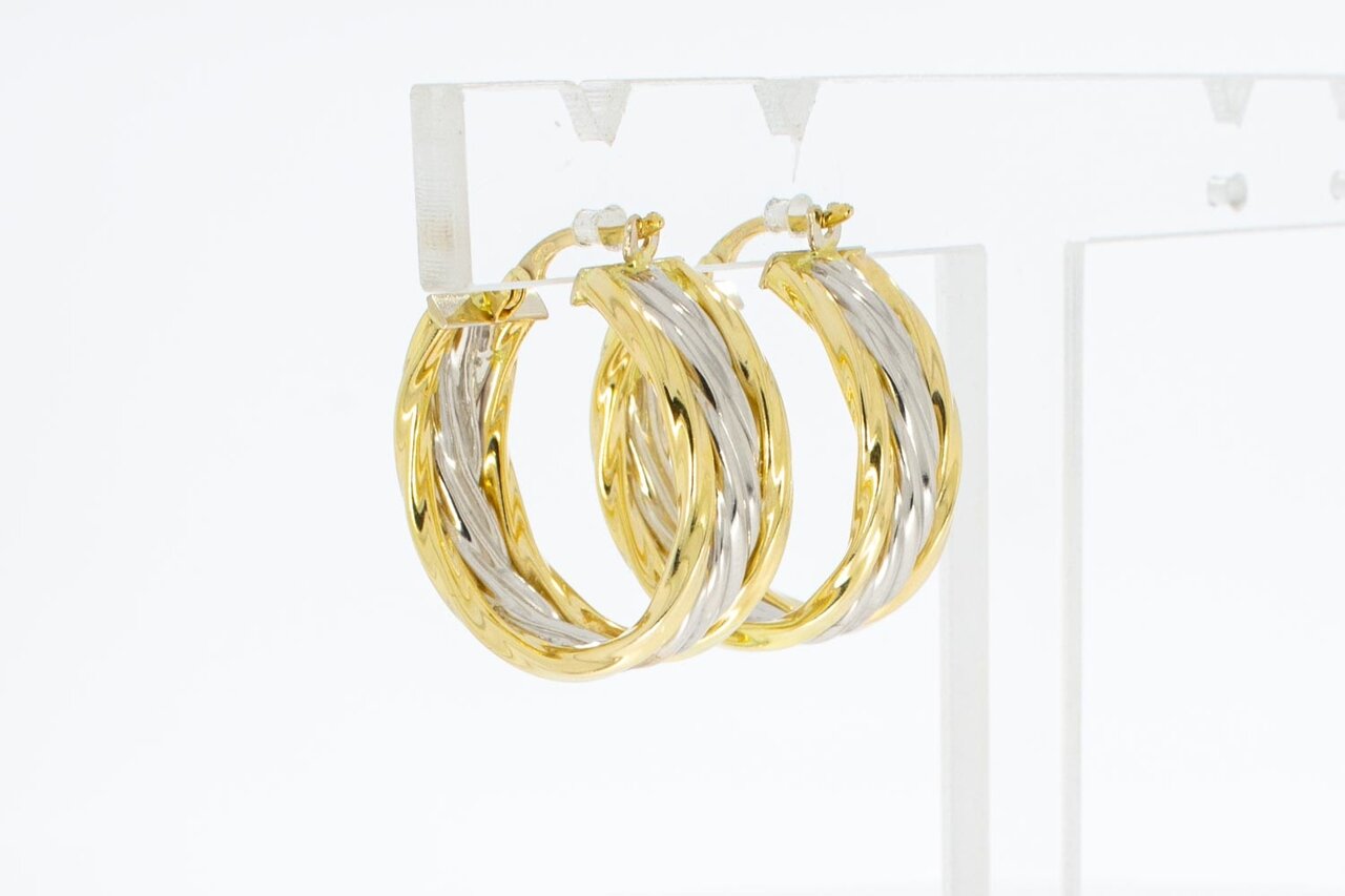 Creolen 18 Karat bicolor Gold - 2,2 cm