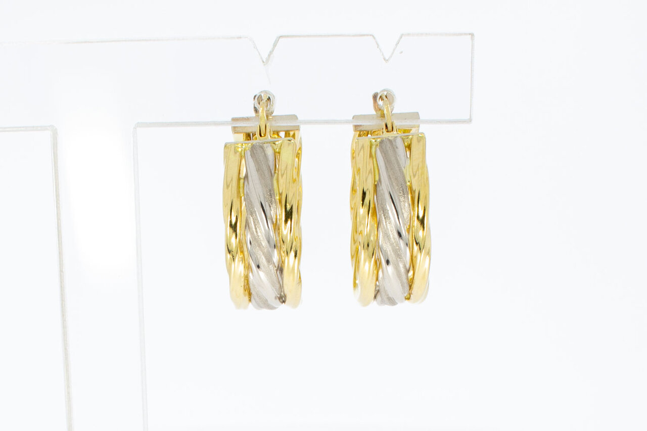 Creolen 18 Karat bicolor Gold - 2,2 cm