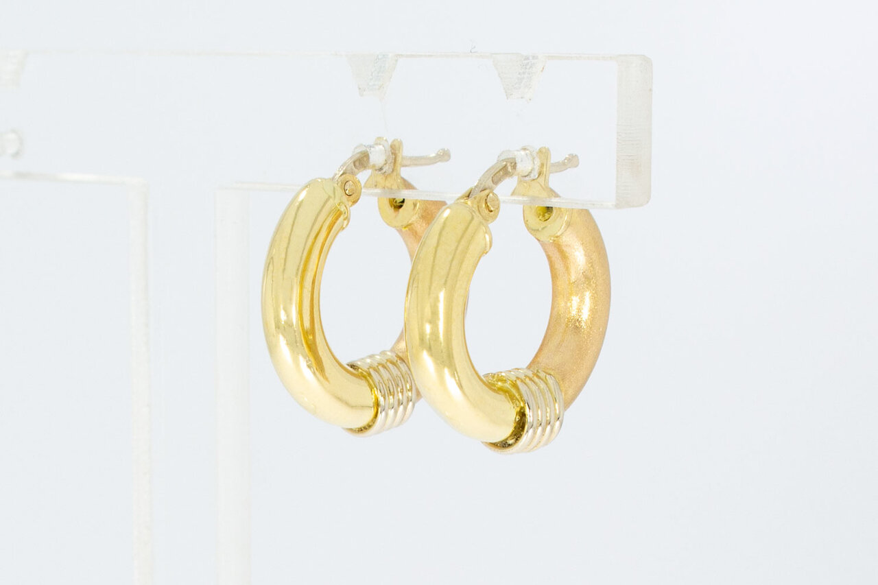 Tricolor 750 Goldene Kreolen - 1,8 cm