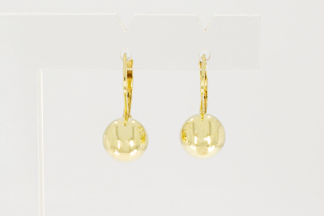 14 Karat gelb Gold Kugel Ohrhänger - 1,7 cm