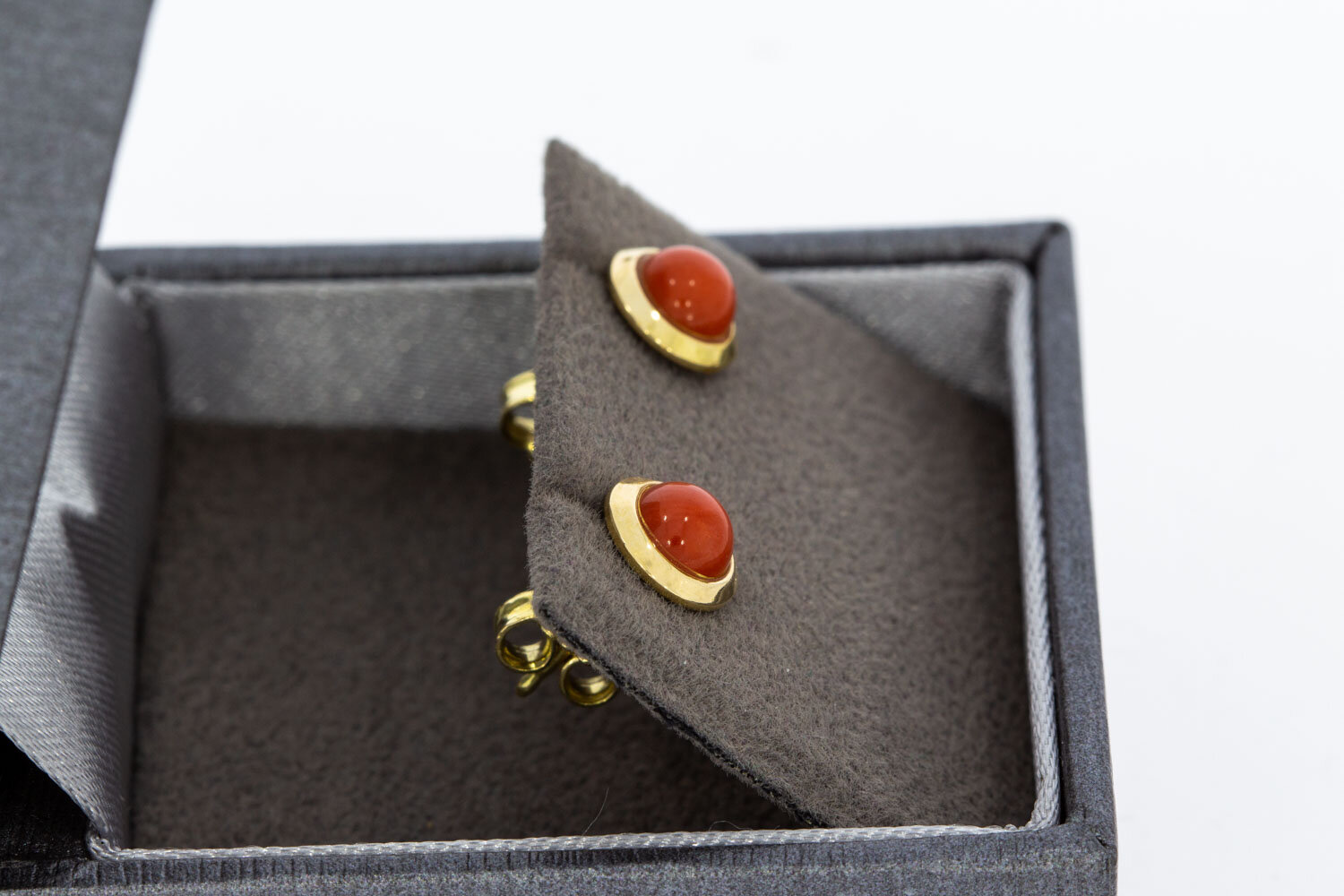Korallen Ohrringe 18 Karat Gold - 0,7 cm