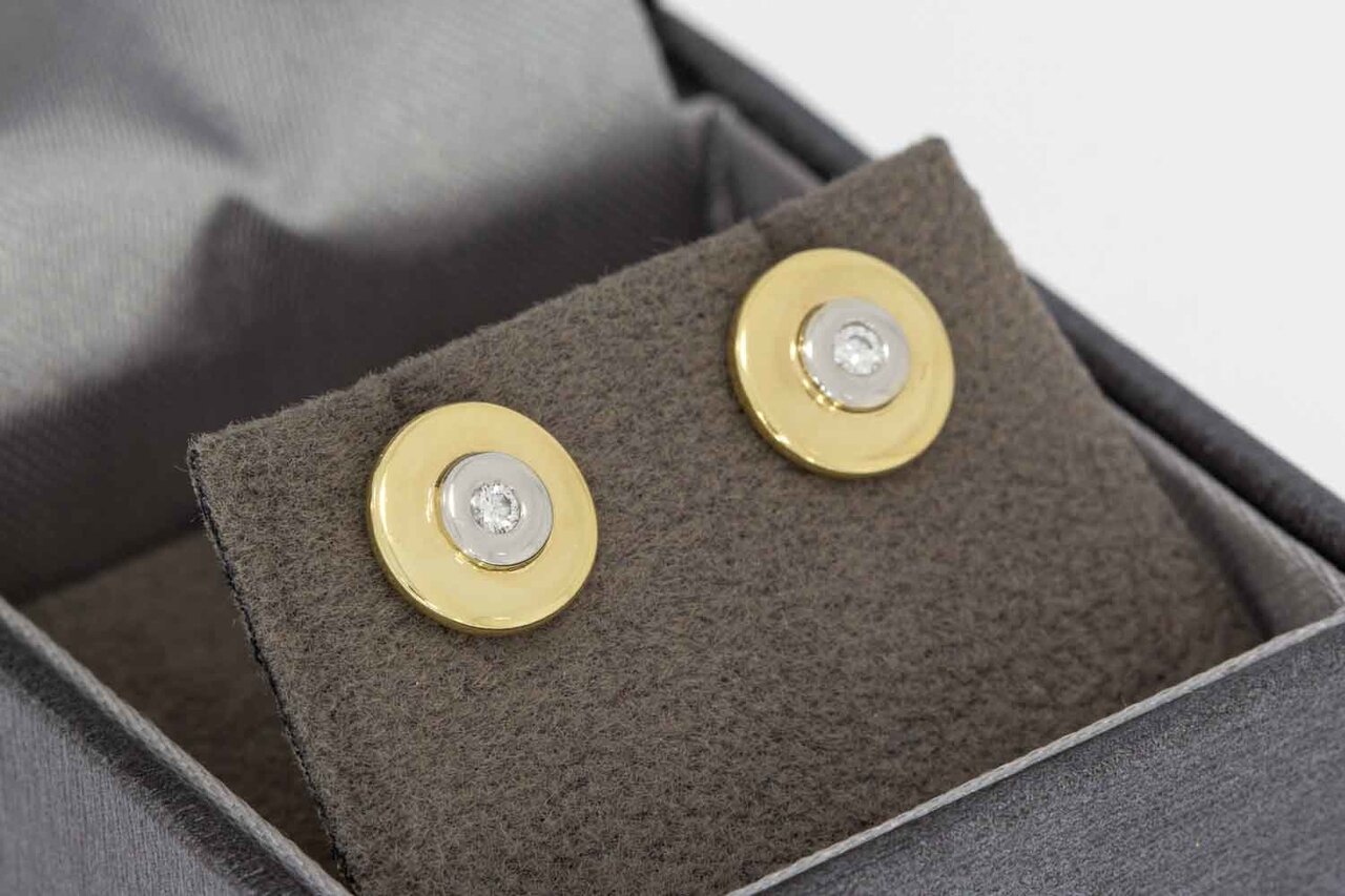14 Karat Goldene Diamant Ohrstecker