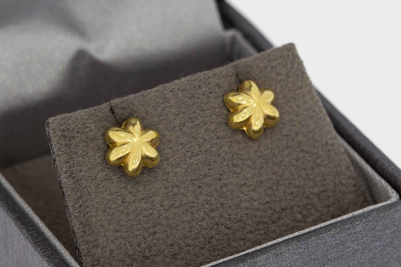 14 Karat gelb goldene Knopf Ohrstecker - 0,7 cm