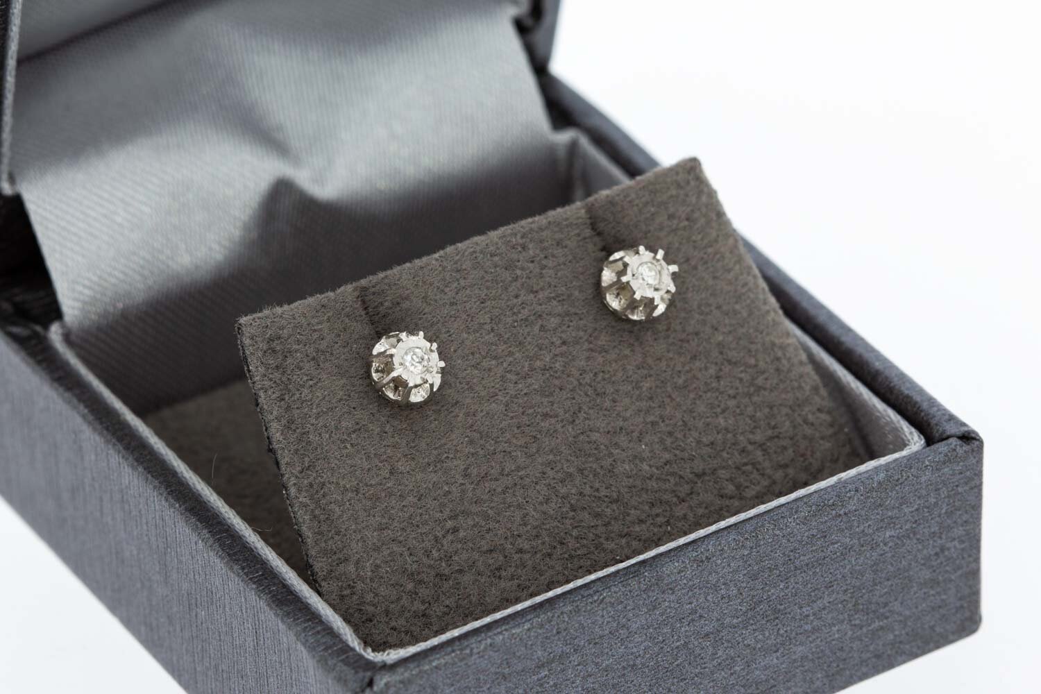 14 Karat Gold Diamant Ohrstecker - 0,5 cm