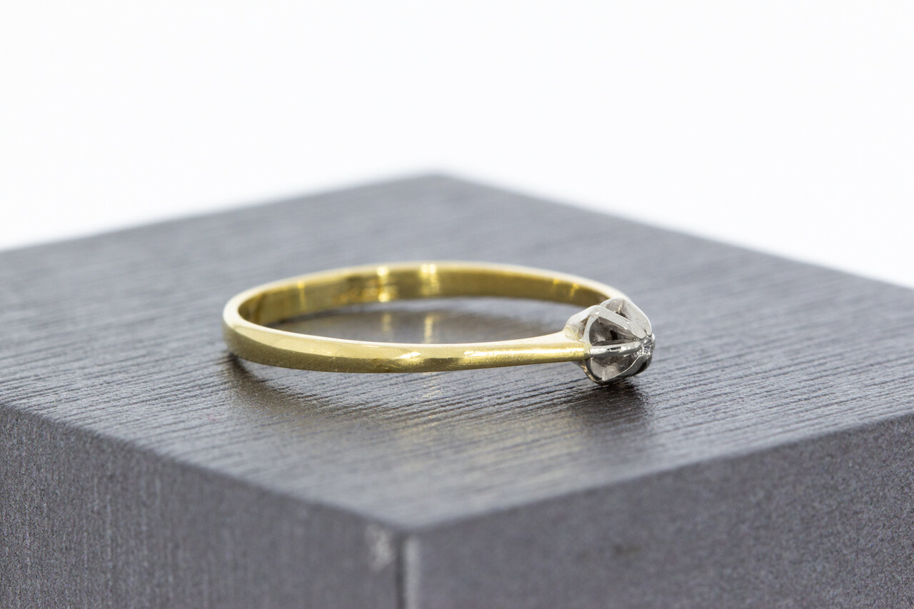 14 Karat Gold Solitär Diamantring - 16 mm
