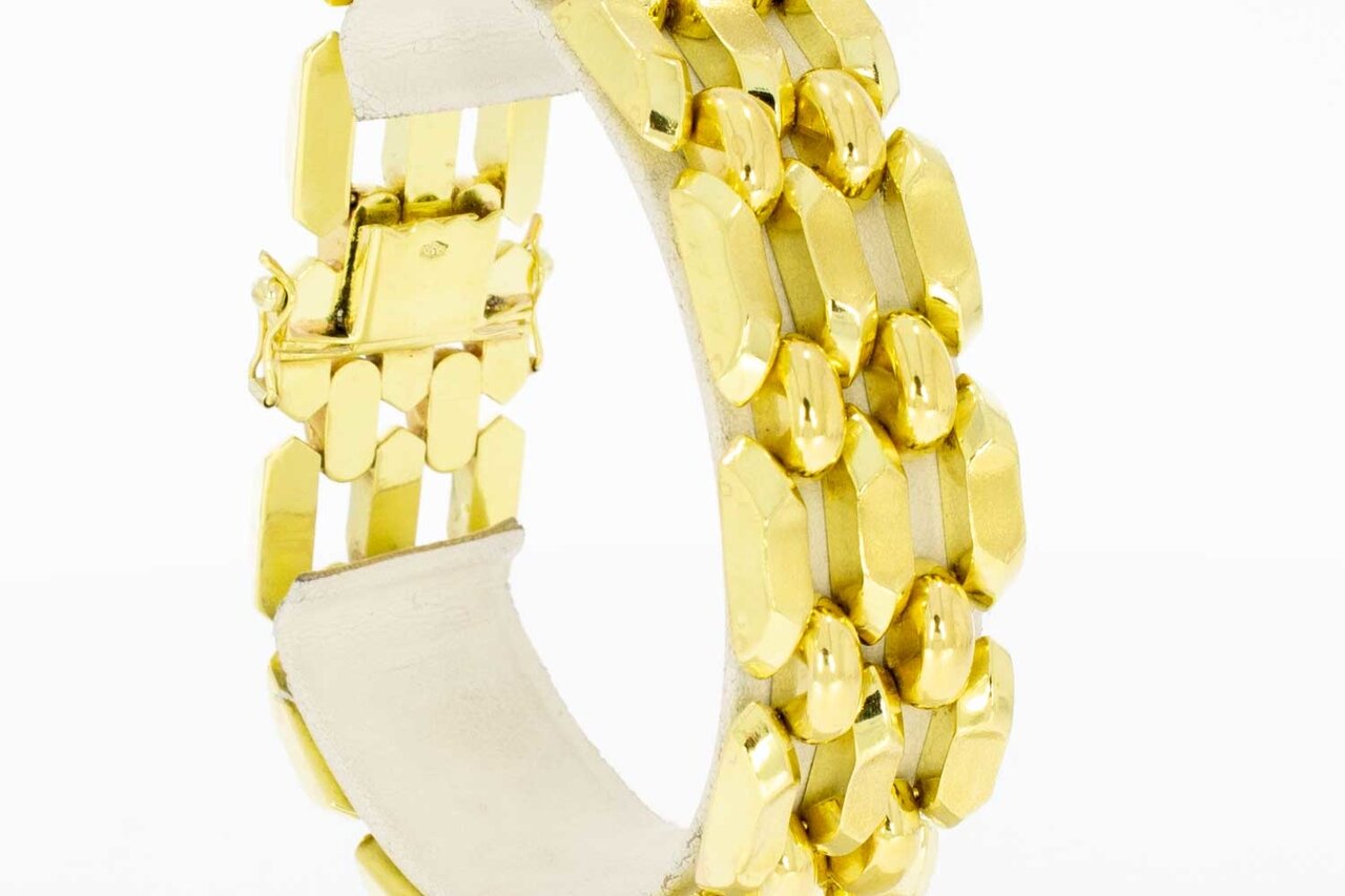 750 Gold breites Barrenarmband - 19,8 cm