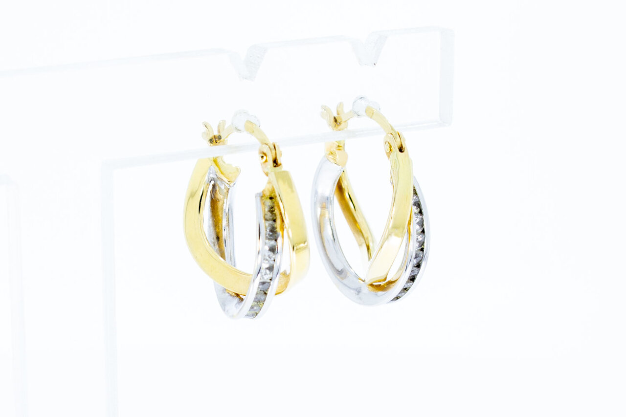 18 Karat bicolor Gold Kreolen - 1,7 cm