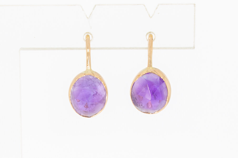 585 Gold Amethyst Anhänger - 1,8 cm