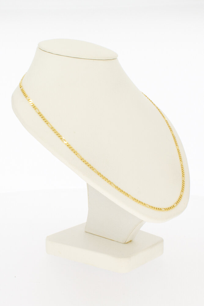 585 Gelbgold Figaro Kette - 55,3 cm