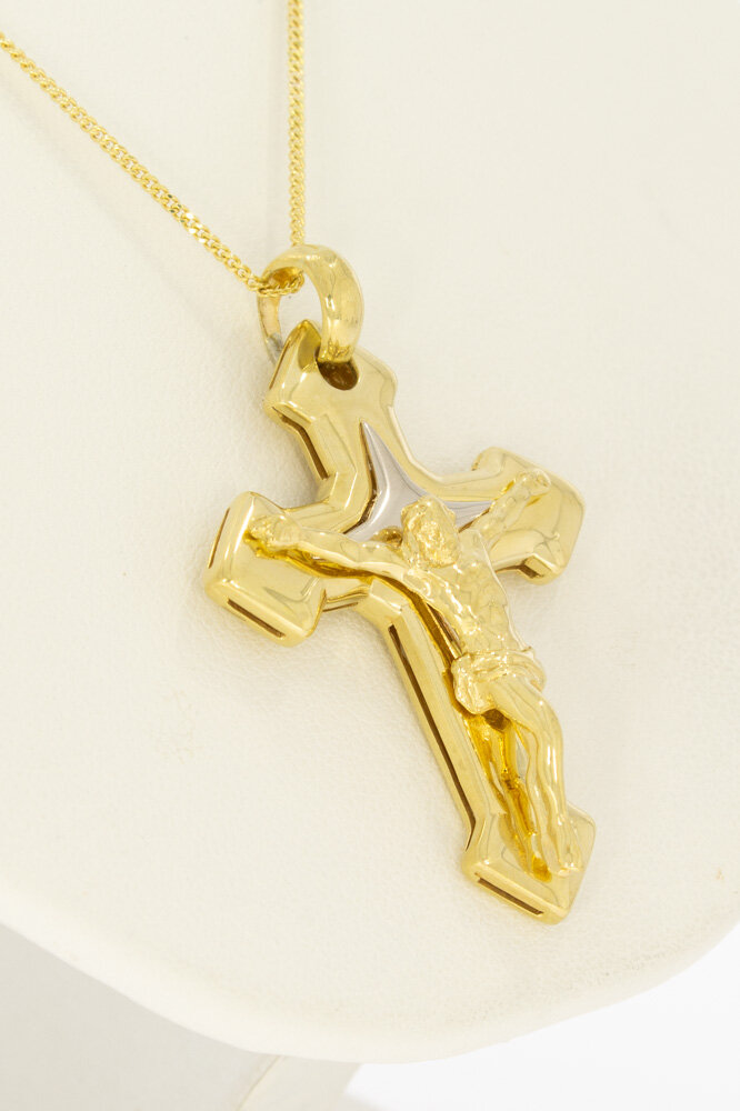 14 Karat Gelbgold Kreuz - 3,8 cm