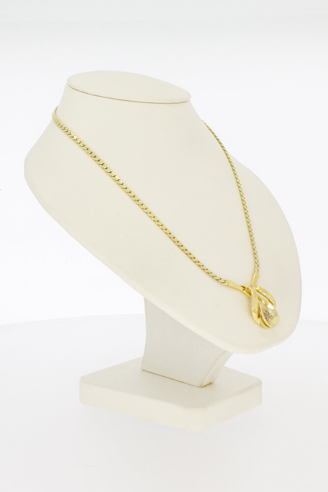 585 Gold Diamant Halskette - 42,5 cm