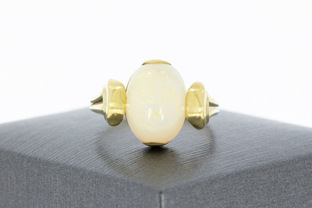 Goldene Opalring 14 Karat - 18,5 mm