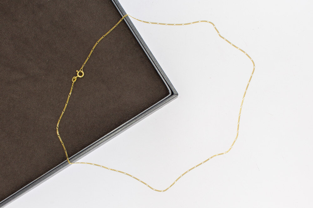 585 Gelbgold Figaro Kette - 45 cm