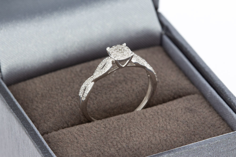 375 Gold Damen Diamantring - 15,6 mm