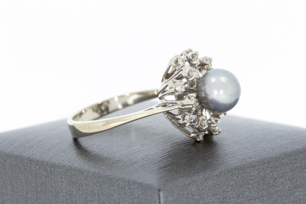 18 Karat Weißgold Diamantring - 18 mm