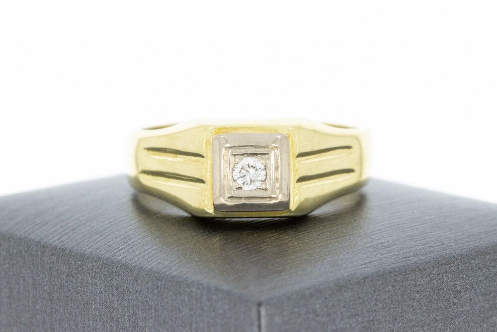 585 Gold Herren-Diamantring - 22,5 mm