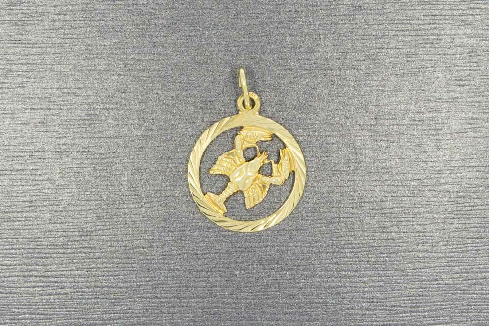 585 Goldene Krebs Anhänger - 2,6 cm