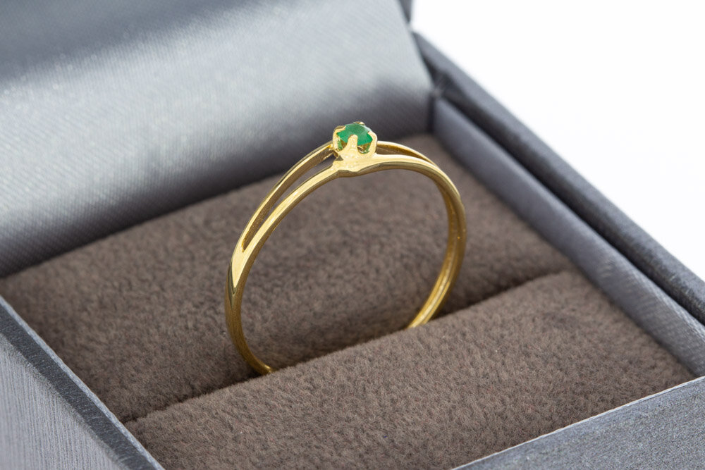 375 Gelbgoldene Solitärring - 17,8 mm