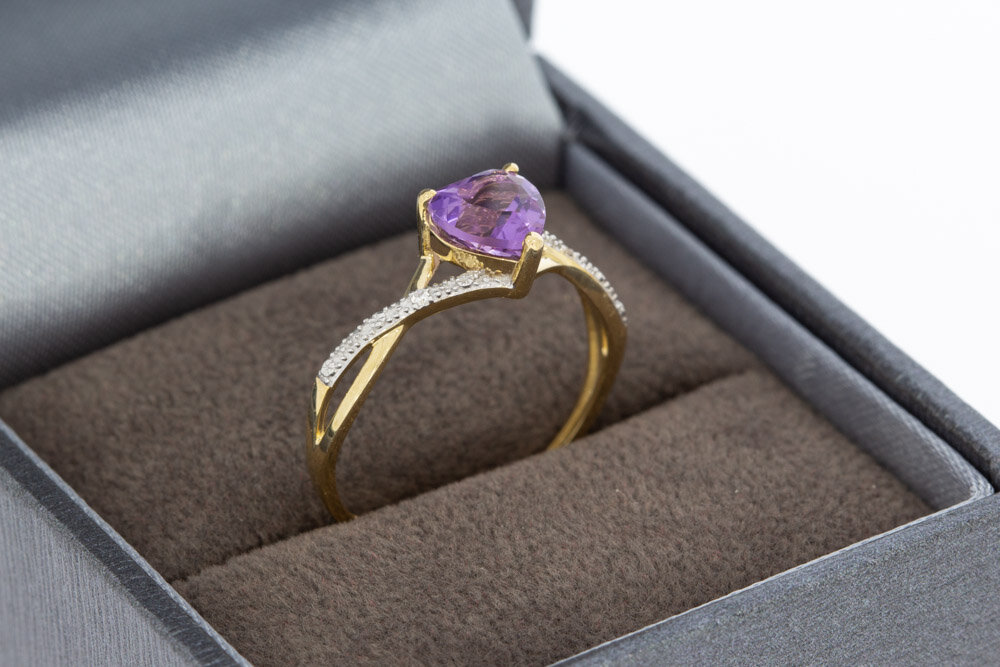 9 Karat Amethyst Damenring - 16,9 mm