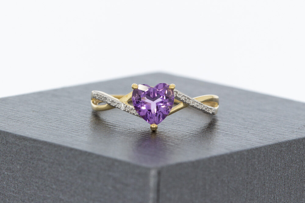 9 Karat Amethyst Damenring - 16,9 mm