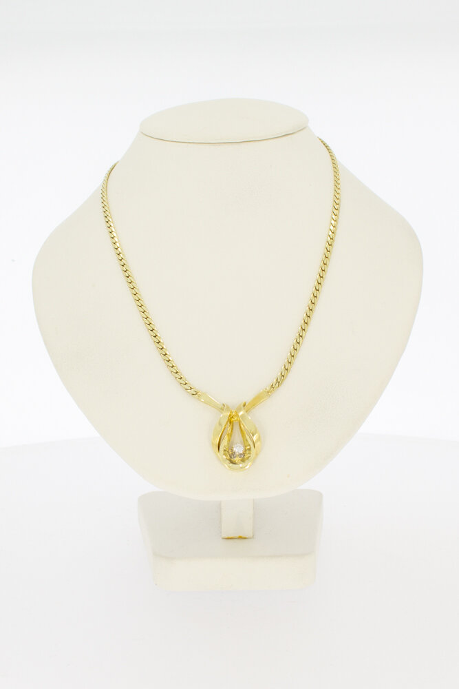 585 Gold Diamant Halskette - 42,5 cm