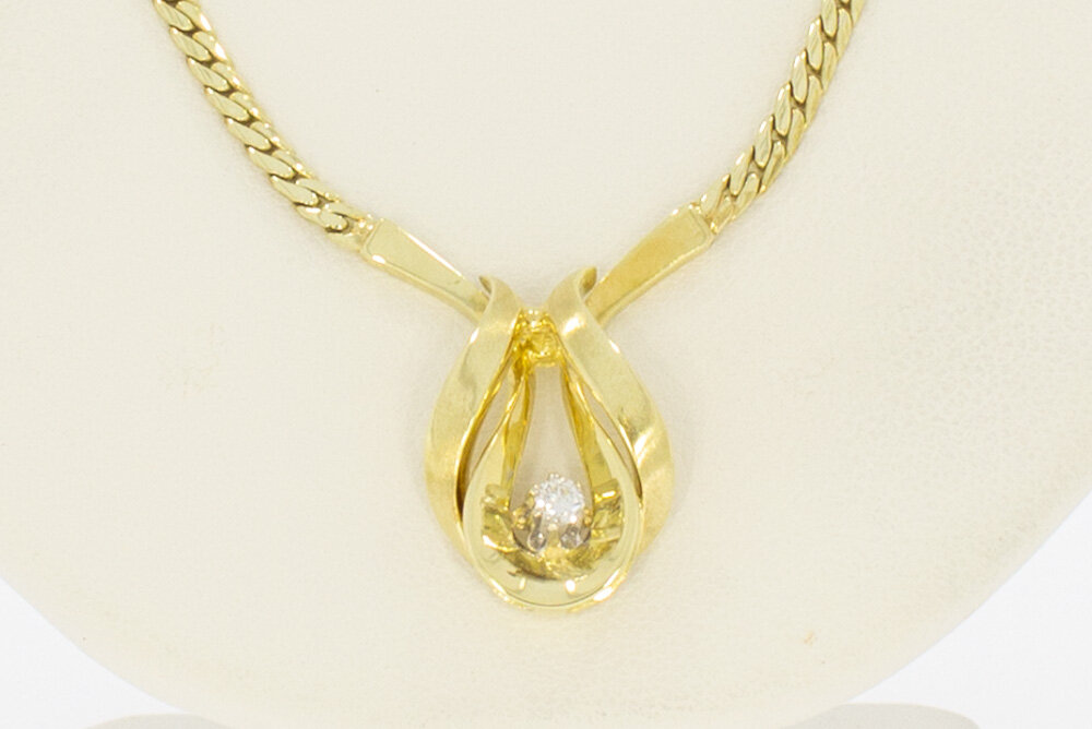 585 Gold Diamant Halskette - 42,5 cm