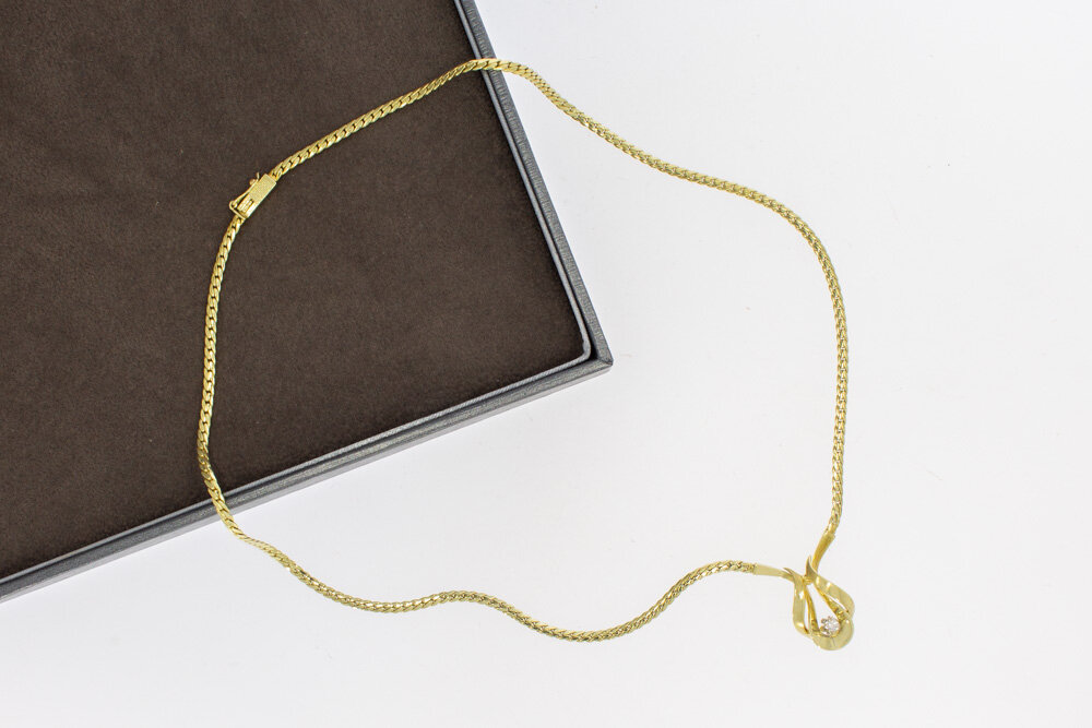 585 Gold Diamant Halskette - 42,5 cm