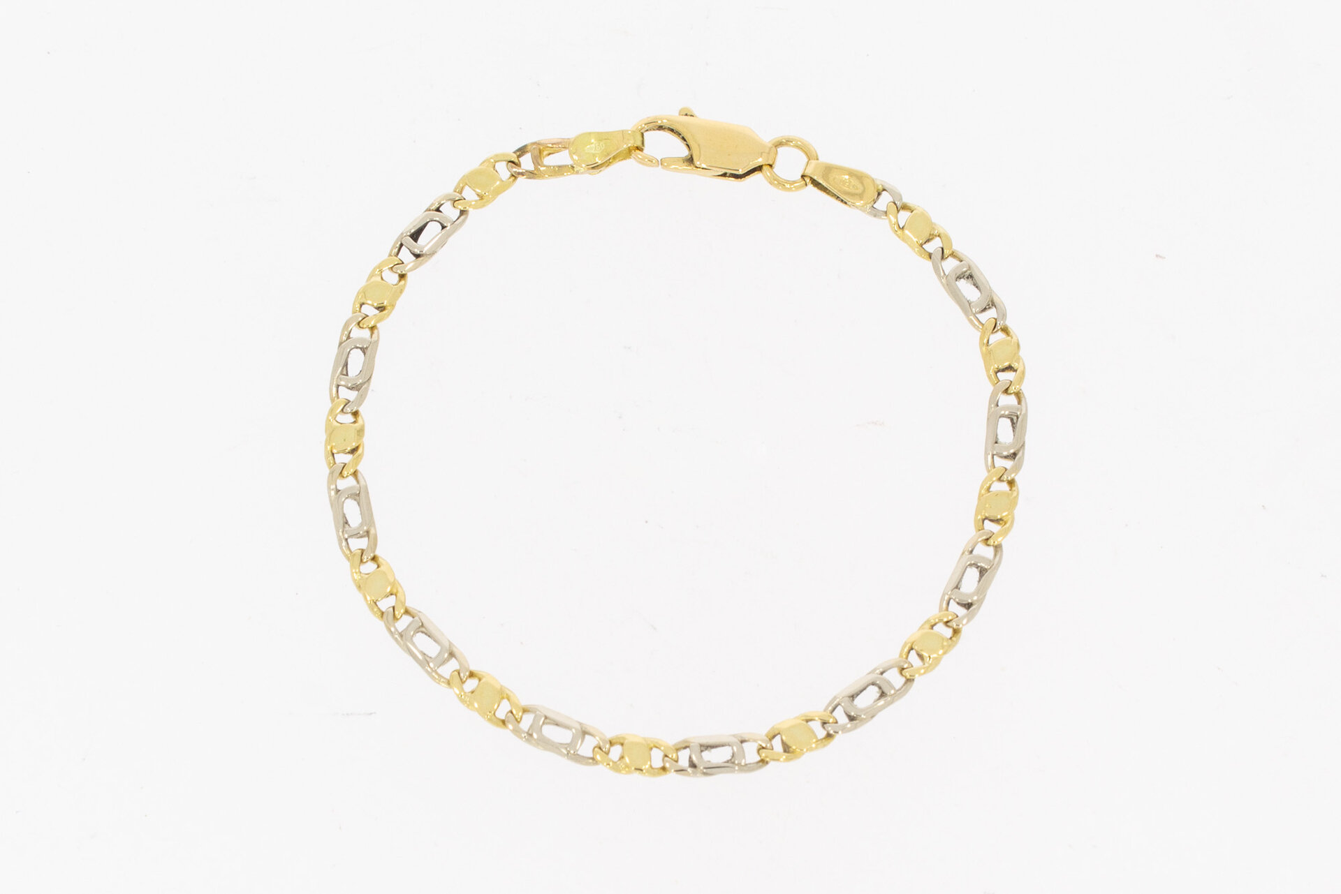 750 Figaro Gold Armband – 16,5 cm