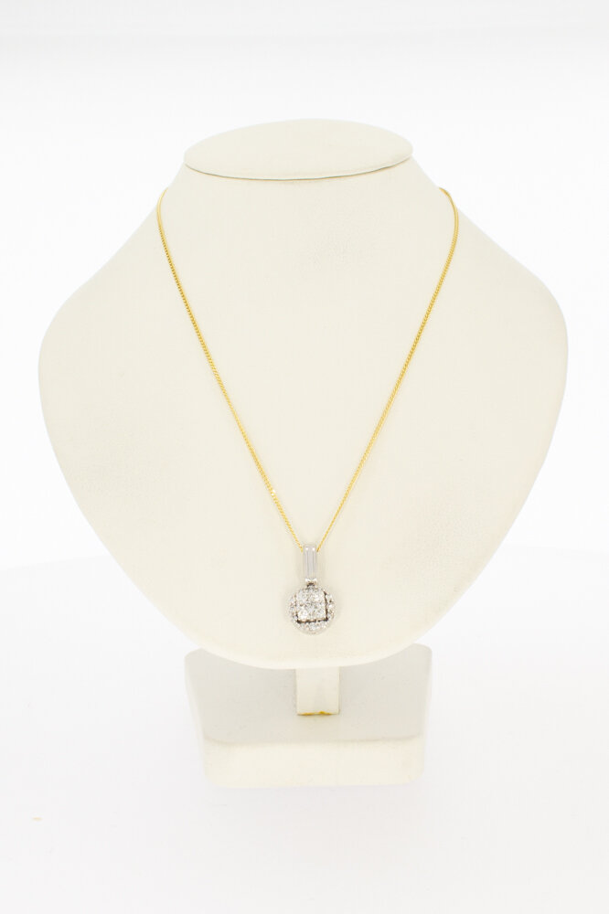 585 Weißgold Diamant Anhänger - 1,8 cm