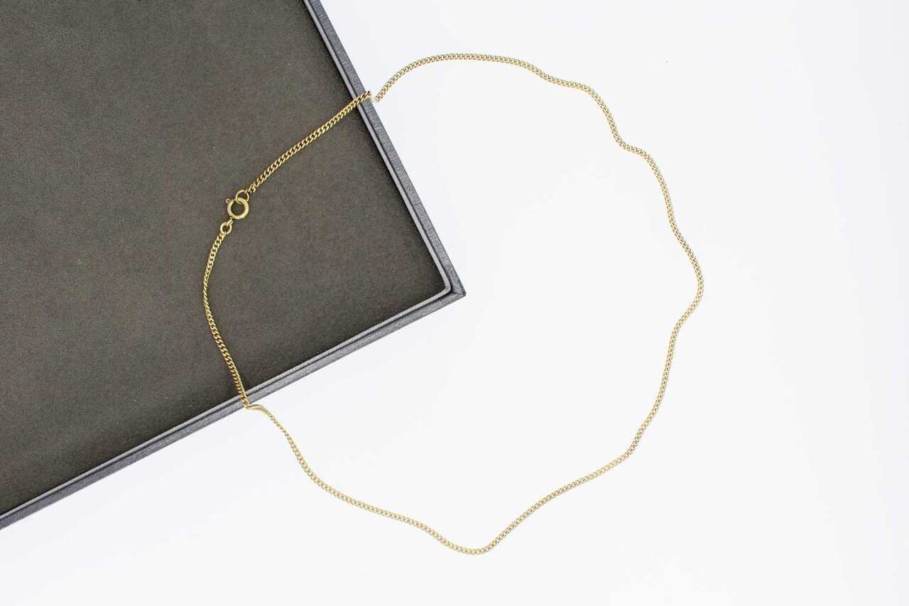 14 Karat Gold Panzer Damen Collier - 43,5 cm