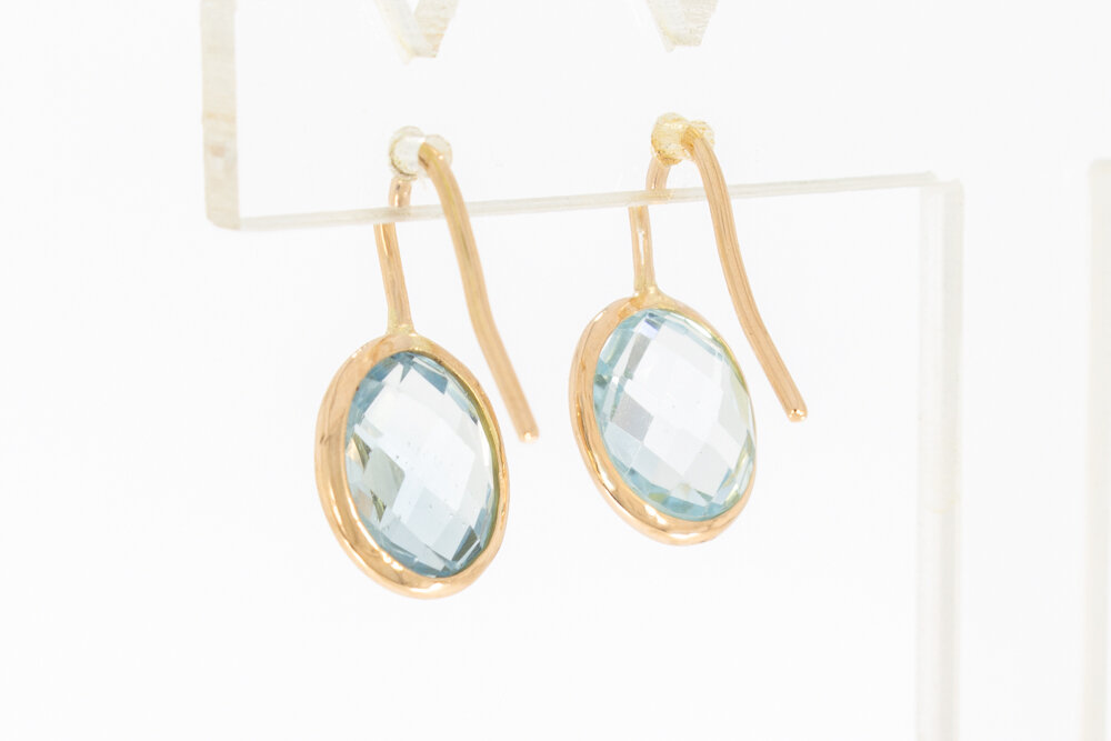 585 Goldene Topas Ohrhänger - 1,9 cm