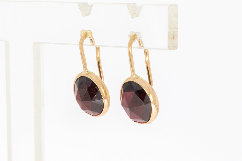 585 Gold Granat Anhänger - 2,2 cm