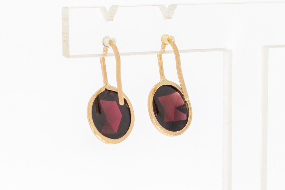 585 Gold Granat Anhänger - 2,2 cm