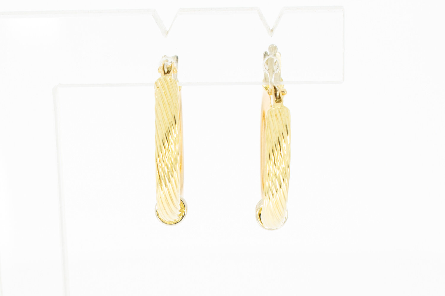 750 Tricolor Goldene Kreolen - 2,1 cm