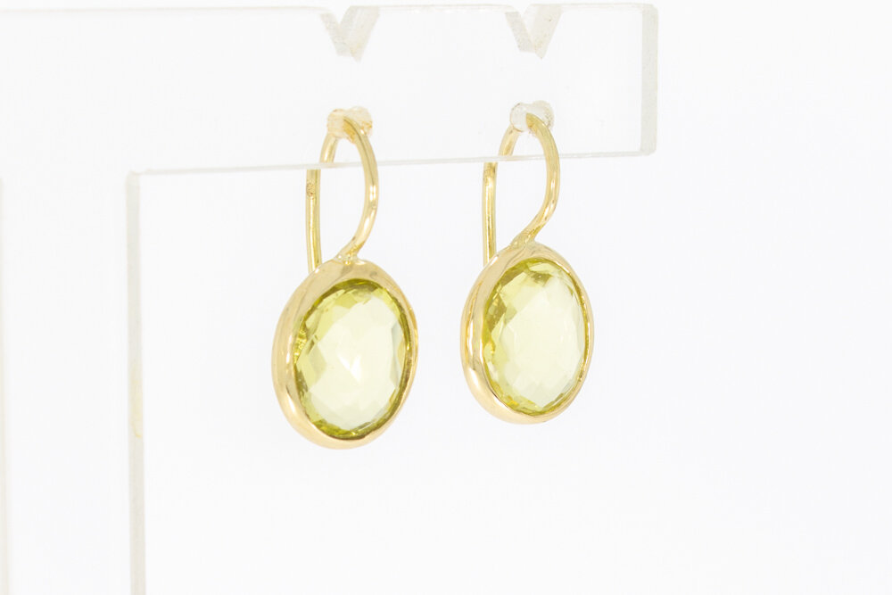 585 Gold Citrin Ohrnhänger - 2,2 cm