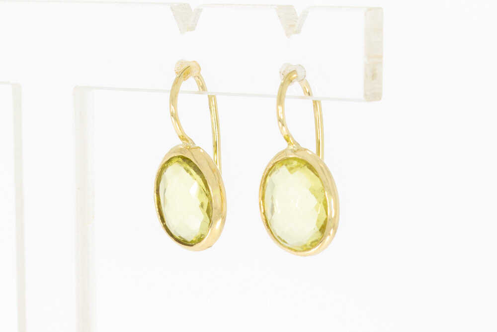 585 Gold Citrin Ohrnhänger - 2,2 cm