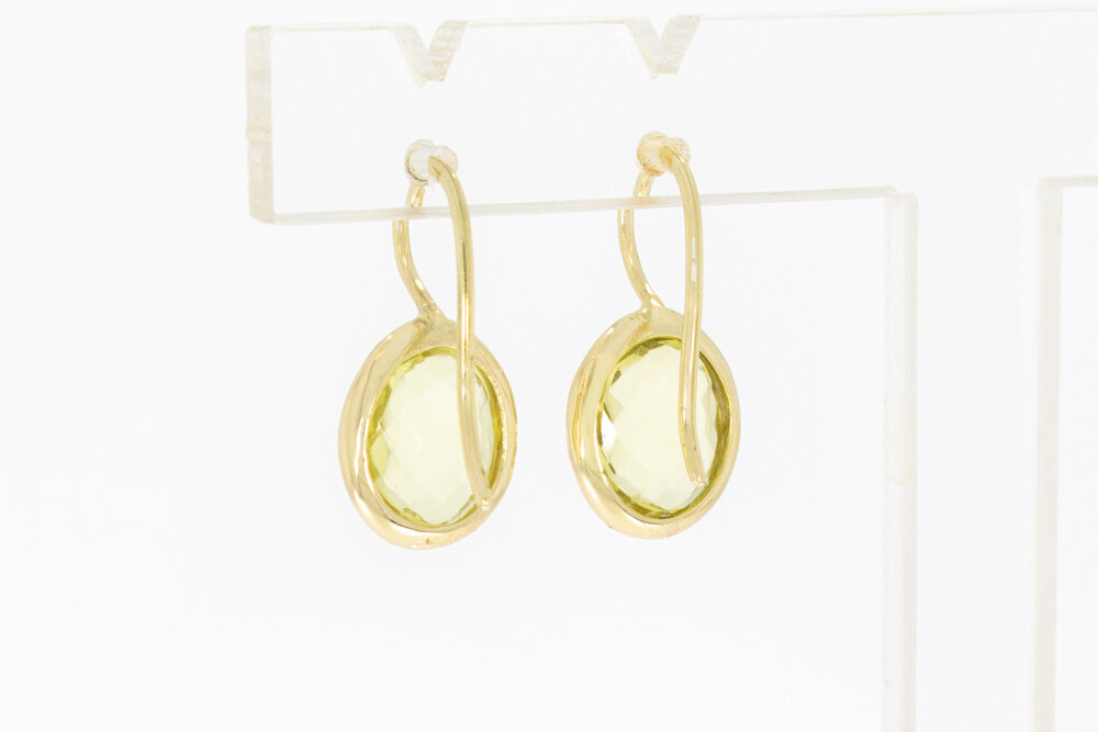 585 Gold Citrin Ohrnhänger - 2,2 cm