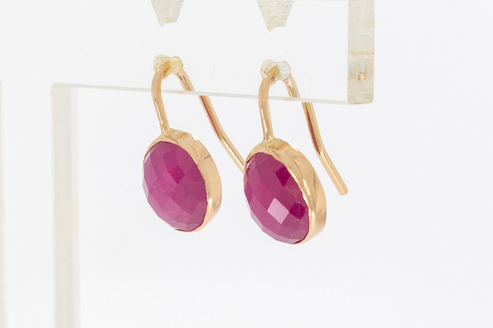 14 Karat Gold Rubin Anhänger - 1,7 cm