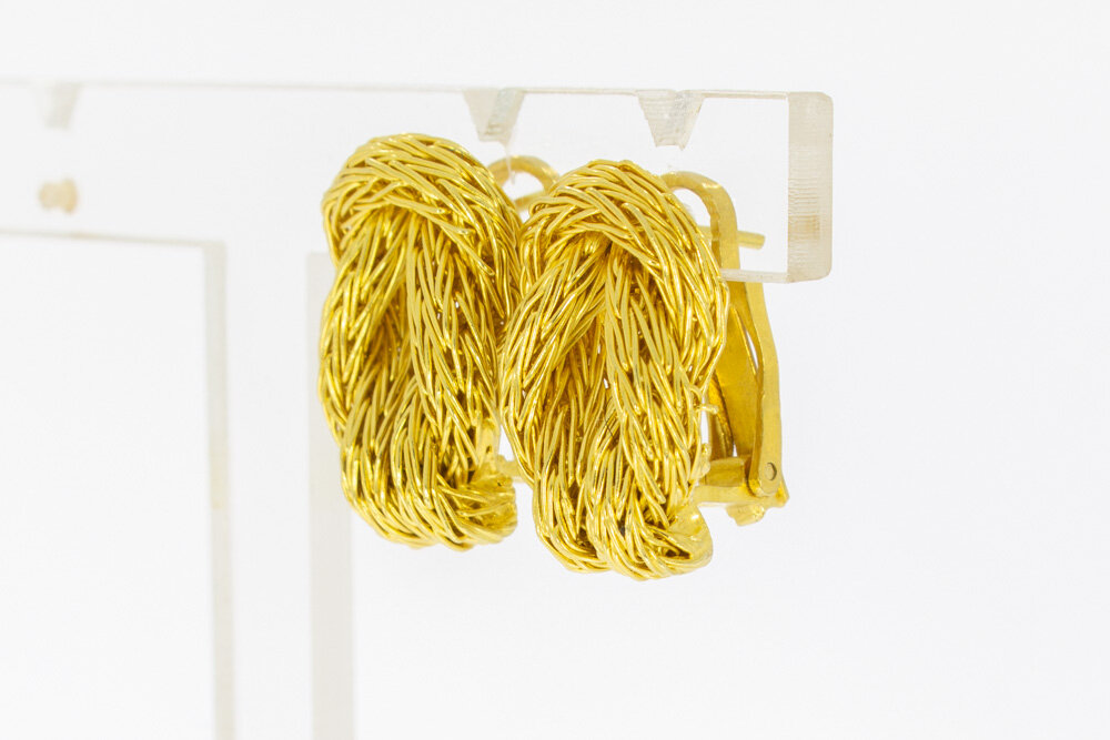 Geflochtene 650 Gold Ohrringe - 2,3 cm