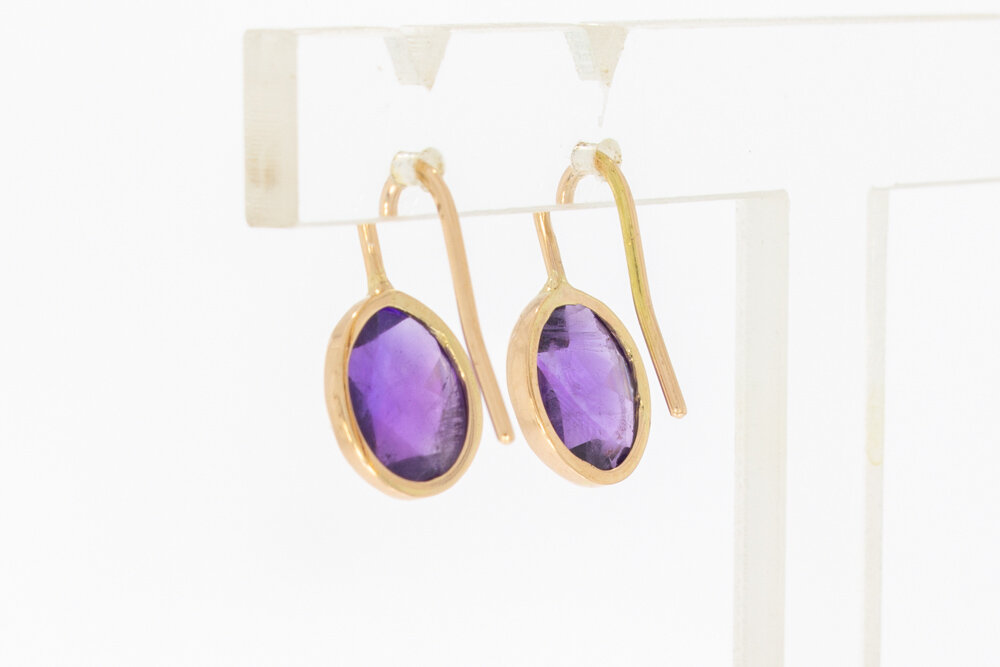 585 Gold Amethyst Anhänger - 1,8 cm