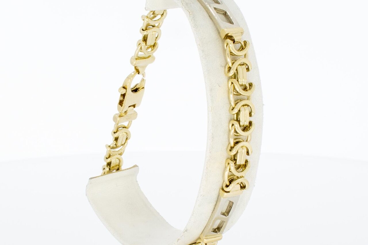 Flaches Königsarmband 14 Karat Gold - 23 cm